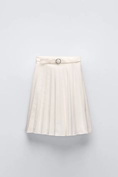 PLEATED JEWEL SKIRT - White | ZARA United States Jewel Skirt, Shirt Blouses Tops, Leather Shirt, Blazer Vest, Skirt White, Dress With Cardigan, Blazer Dress, Zara United States, White Skirts