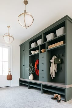 an image of a room that is very clean and well organized with items on the shelves