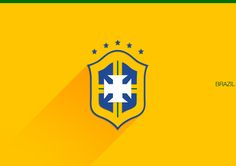 the flag of brazil on a yellow background