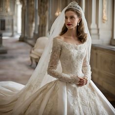 a woman in a wedding dress with a tiara