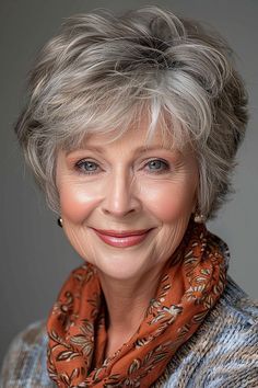 Grey Hair Styles, Women Haircut, Short Wavy Haircuts, 60 Hair, Short Shaggy Haircuts, Grey Curly Hair