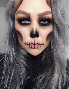 Skull Face Makeup, Halloween Makeup Diy, Skeleton Makeup, Amazing Halloween Makeup