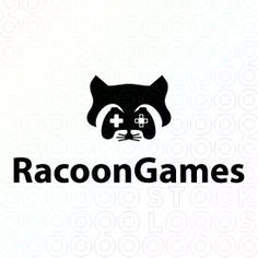 the logo for raccoon games is shown on a white background with black letters