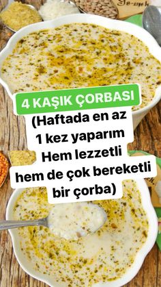 4 KAŞIK ÇORBASI (KAŞIK KAŞIK İÇECEĞİNİZ BU ÇOK BEREKETLİ ÇORBA KENDİNİ HAFTADA EN AZ 1 KEZ YAPTIRIR) - Birer kaşık pirinç, yeşil mercimek, kırmızı mercimek ve bulgurdan oluşan, terbiyesi ve enfes sosu ile kısa sürede hazırlayacağınız, çok pratik, besleyici, doyurucu ve çok lezzetli bir bakliyat çorbası tarifi...  #yemeknet #dort4kasikcorbasi #corba #corbayogurtlu #etsiz #yemek #ekonomik #kolay #pratik #klasik #ortakalorili #haslama #tencere #ramazanozel  Malzemeleri ve Yapılışı : https://ye-mek.net/tarif/dort-4-kasik-corbasi Low Calorie Soup, Detox Soup, Lentil Soup, Healthy Soup Recipes, Bulgur, Healthy Soups