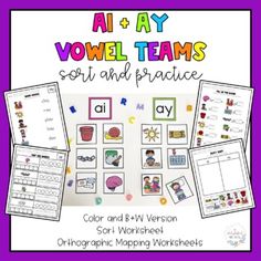 an activity sheet with words and pictures to help students learn how to use the alphabet