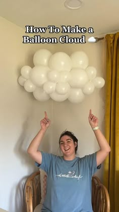 Tutorial on how to make a cloud out of balloons Ballon Cloud Decoration, Balloon Cloud Diy, Diy Balloon Cloud How To Make, How To Make Cloud With Balloons, Cloud With Balloons, Balloon Cloud Backdrop, Balloons Clouds, Ballon Clouds Decoration, Cloud Balloons Decorations