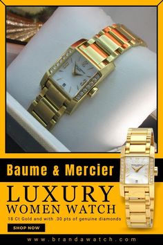 Baume & Mercier 18 Ct Gold Watch Case 39, Baume Mercier, Diamond Shop, Diamond Watch