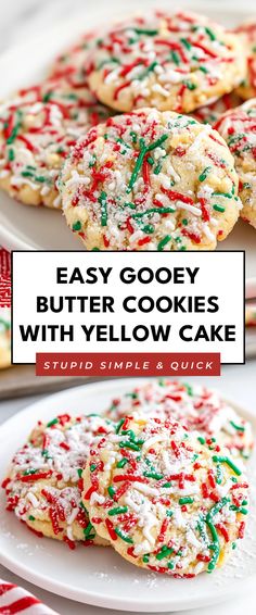 Image for Easy Gooey Butter Cookies with Yellow Cake Barnes And Noble Salted Caramel Cookies, Ooy Gooy Butter Cookies Christmas, Ooey Gooey Butter Cookies Box Cake, Obey Gooey Butter Cookies, Large Batch Cookies Recipe, Easy Butter Cookies Recipe, Christmas Cookies For Work, Yellow Cake Batter Cookies, Cake Mix Sugar Cookies Cut Out