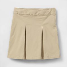 Update your child's wardrobe for school or after-school activities with this Pleated Twill Uniform Skort from Cat & Jack™. Fashioned in a solid hue, this twill uniform skort features pleats all around for a classic look and is designed with built-in shorts underneath for additional coverage. The adjustable waistband and side zipper help them find the best fit, while the stretchy material provides easy movement. They can pair the skorts with uniform polo tees and button-down shirts for versatile Uniform Fits, Girls Skorts, Uniform Skirt, Uniform Fashion, Dark Khaki, Sippy Cup, School Uniforms, Adjustable Waistband, Skorts