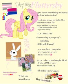 a poster with pictures of the pony and other things to see in this page, including text