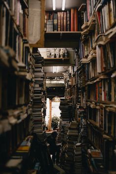 a long narrow room filled with lots of books