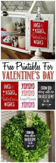 valentine's day printables for the kitchen and dining room with free printables