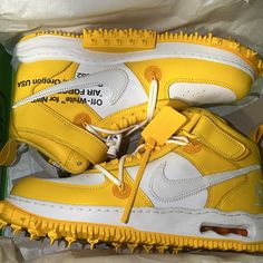 Brand New Nike X Off White Airforce 1 Mid Lthr Nike Off White Sneakers, White Airforce 1, Airforce 1 Mid, Off White Air Force 1, Nike X Off White, White Air Force 1, White Air Forces, Air Force 1 Mid, Off White Shoes