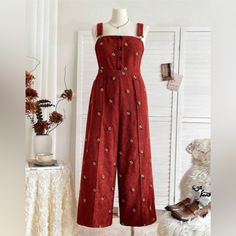 Plus Size Corduroy Embroidered Floral Overalls Boutique Brand Women’s Apparel Standard Boutique Sizing Tags Shown As Letters. Sizing Chart: Plus Sizes: Size 12w= 0xl Size 14w= 1xl Size 16w = 2xl Size 18w = 3xl Size 20w = 4xl !!*Please Note*!! This Is A Pre-Order Item And Requires A Longer Than Usual Shipping Time. Please Allow 7-14 Business Days Before Shipping. Please Consider This Time Frame Before Placing Your Order. Preorder Items Are Not Eligible For Cancellation. Thank You For Your Patienc Red Corduroy Overalls, Boutique Aesthetic, Military Ball Gowns, Crochet Two Piece, Back To School Fashion, Boutique Brands, Floral Maxi, Boho Bohemian, Dressy Casual