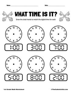 Telling Time Worksheets, What Time Is It, Time Worksheets, Busy Bees, What Time Is, St Peter