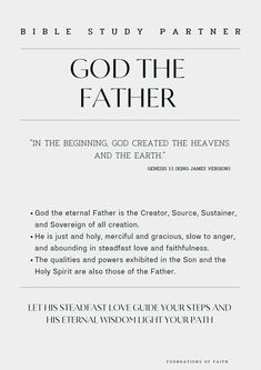 the bible's cover for god the father, which is printed in black and white