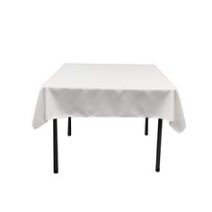 a white table cloth with black legs