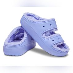 Classic Cozzzy Sandal, Fuzzy Slides, Crocs Sandals, Saltwater Sandals, High Heel Slippers, Crocs Classic Clogs, Blue Calcite, Muck Boots, Fuzzy Slippers