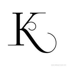 the letter k is made up of two letters, one in black and white with an elegant