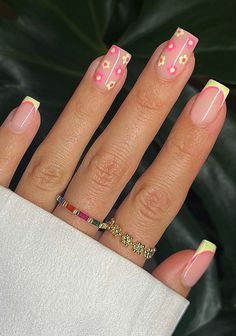 Spring Acrylic Nails, Nails Easy, Easy Nails, Summery Nails, Short Square Acrylic Nails, Nails Spring, Nails 2023