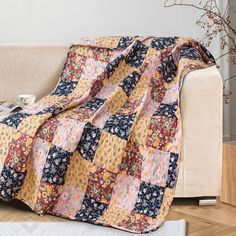 PRICES MAY VARY. PACKAGE INCLUDE: 1 Piece soft throw blanket (50 x 60 inch) with floral Pattern. HIGH-QUALITY MATERIAL: Made of soft brushed microfiber, this throw blanket has sturdy softness preservation ability. The weight of this quilted throw is suitable, which can bring you a sweet sleeping experience. MODERN FLORAL STYLE: Our experienced designers give this throw blanket bright colors with patchwork and fresh bohemian style, it will help you create your unique decorative style. USAGE: Perf Throw Blanket For Bed, Sofa Soft, Boho Patchwork, Blanket For Bed, Quilted Throw, Quilted Throw Blanket, Unique Blankets, Hot Miami Styles, Bohemian Pattern