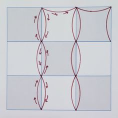 an image of some lines that are drawn on the paper with scissors and thread in it