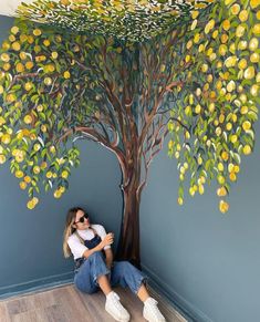 Tree Wall Painting, Creative Wall Painting, Relationships Are Hard, Tree Mural, Diy Wall Painting, Wall Painting Decor, Wall Murals Painted, Hallway Ideas Entrance, Wall Drawing