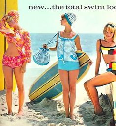 1960s Culture, 1960s Swimwear, 60s Advertising, Vintage Bathing Suit Patterns, Cheryl Tiegs, 1960 Fashion, 60s 70s Fashion, Fashion 1960s, 60s And 70s Fashion