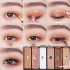 Mekap Mata, Make Up Designs, Korean Eye, Korea Makeup, Doll Eye Makeup, Korean Eye Makeup, Ulzzang Makeup, Makeup Tutorial Eyeshadow