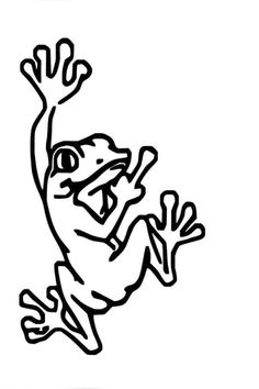 a frog jumping up into the air