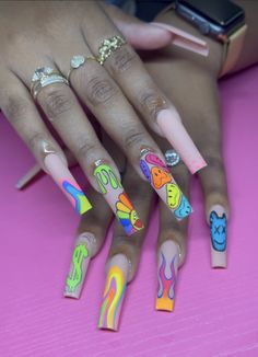 @barbievibesss Bling Nail Art, Baby Shower Princess, Bling Nails, Square Acrylic Nails, Dope Nails, Gorgeous Nails, Nail Inspo