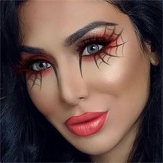 Halloween Spider Makeup, Maquillage Halloween Simple, Spider Makeup, Makeup Zombie, Halloween Make-up Looks, Halloweenský Makeup, Holloween Makeup, Cute Halloween Makeup, Cool Halloween Makeup