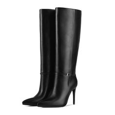 PRICES MAY VARY. Knee High Boots: Knee high boots women black are selected in classic and fashionable colors for you to choose from. Made of high-quality PU leather, the lining is comfortable and soft, and the sole is durable and wear-resistant. Heeled Boots: Knee high boots women black heel sexy are designed with a heel height of 10.5cm/4.13 inches, which can elongate your legs. Winter Boots : Women's knee-high boots black are suitable for various combinations. You can wear them with jeans, sho Boots For Women Fashion, Women Long Boots, High Boots For Women, Heel Boots For Women, Pointed Toe Boots, Boots Knee, Slip On Boots, Black Heel, Black Boots Women