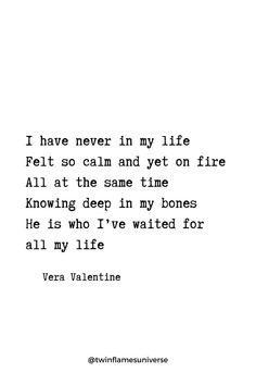 a quote that reads i have never in my life pet so calm and yet on fire all at the same time