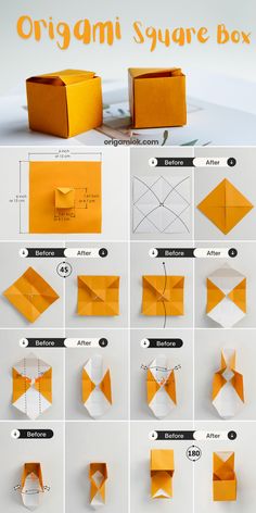 how to make an origami square box with instructions and step by step instructions