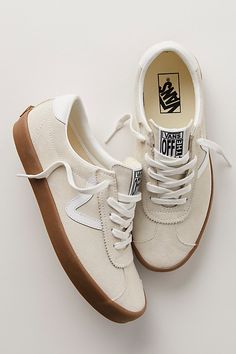 Minimalism rules with these low-top sneakers from Vans, taking notes from retro styles for a totally-charming, go-with-anything pair. **Features:** Low-top style, suede uppers, single-wrap sidewalls, padded collar, leather " v" logo and heel counter, rubber outsole, lace-up closure **Why We | Vans Sport Low Suede Sneakers at Free People in Brown, Size: US 7.5 M V Logo, Look Formal, Retro Styles, Taking Notes, Cute Sneakers, Shoe Inspo, Suede Sneakers, Shoe Obsession, Trendy Shoes