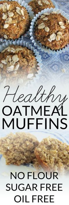 an advertisement for healthy oatmeal muffins