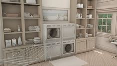 an image of a laundry room setting with washer and dryer