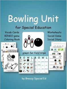 the bowling unit for special education includes games, worksheets and coloring book with instructions