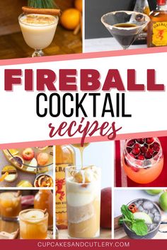 fireball cocktail recipe collage with text overlay