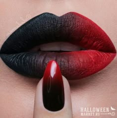 Harley Quinn Make-up, Harley Quinn Makeup, Colors Nails, Lip Art Makeup, Nails Dark, Ombre Lips, Lipstick Art