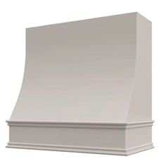 Riley & Higgs Light Grey Wood Range Hood With Sloped Front and Decorative Trim - 30, 36, 42, 48, 54 and 60 Widths Available