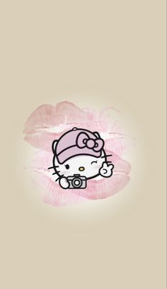 an image of hello kitty with pink feathers