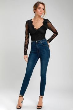 Long Sleeve Lace Bodysuit Outfit, Lace Bodysuit Outfit Winter, Black Bodysuit Outfit Casual, Lace Bodysuit Outfit Jeans, Sheer Bodysuit Outfit, Black Lace Bodysuit Outfit, Bodysuit Outfit Jeans, Black Bodysuit Outfit, Lace Bodysuit Outfit