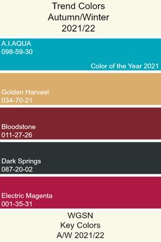 the color scheme for autumn / winter 2012 - 2012