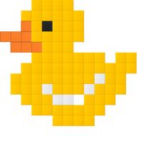 an image of a yellow duck made out of squares