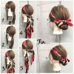 cool 3 new ways to wear head scarves , A solution for bad hair days...plus, you put in use those scarfs you have had in your drawer forever!  Check out these 3 new stylish ways to wear a ... ,  #easytodohair #eleganthairstyles Hair Bun Tutorial, Peinados Fáciles Para Cabello Corto, Easy Summer Hairstyles, Penteado Cabelo Curto, Braided Bun, Bad Hair, Scarf Hairstyles, Hair Day