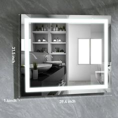 a bathroom mirror that is on the wall