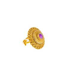 Adorn your hand with the splendor of this 22k antique gold cocktail ring by Virani Jewelers. Featuring intricate detailing and vibrant gemstones, this gold ring is a true work of art. Indulge in the beauty of fine gold jewelry and make a statement of sophistication with this stunning antique gold ring.Features• 22k yellow gold• Sapphire• Cubic zirconia• Antique finishSpecifications:• Minimum Width - 1.85 millimeters• Maximum Width - 28.35 millimeters• Length - 1 inch• Size - Adjustable• Weight - Festive 22k Gold Ring Gift, Traditional Gold Rings With Stone Setting, Traditional 22k Gold Ring As Gift, Traditional 22k Gold Ring Gift, Yellow Gold Gemstone Ring In Temple Jewelry Style, Yellow Gold Gemstone Temple Jewelry Ring, Yellow Gold Gemstone Temple Ring, Yellow Gold Temple Jewelry Ring With Gemstone, Traditional Gold Ruby Ring As Gift