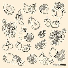 Fruit Tattoo Stencil, Mini Fruit Tattoo, Minimal Fruit Tattoo, Minimalist Fruit Tattoo, Holiday Flash Tattoo, Matching Fruit Tattoos, Strawberry Stick And Poke, Tiny Fruit Tattoo, Fruit Sticker Tattoo